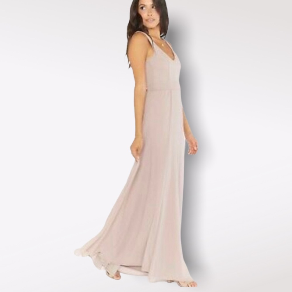 Show Me Your Mumu Soft Beige Chiffon Maxi Dress Size: M